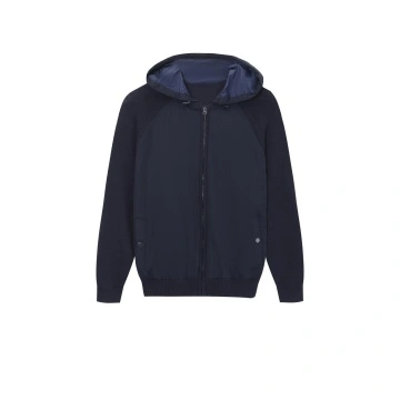 China Men s Hooded Sweater Men s Knitted Zip Through Hoodie Men s Knitted Textured Hoodie Manufacturer and Supplier